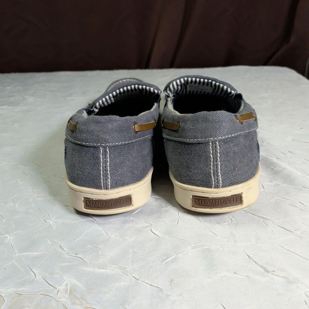 Margaritaville Dock Shoes Mens Size 11.5 Blue Denim Boat Shoes Preppy Nautical